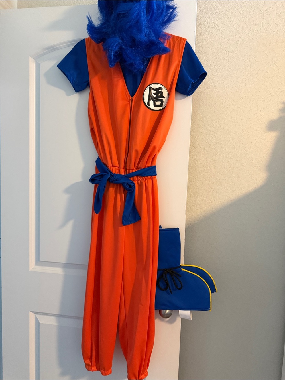 Kids Orange and Blue Martial Arts Costume with Emblem